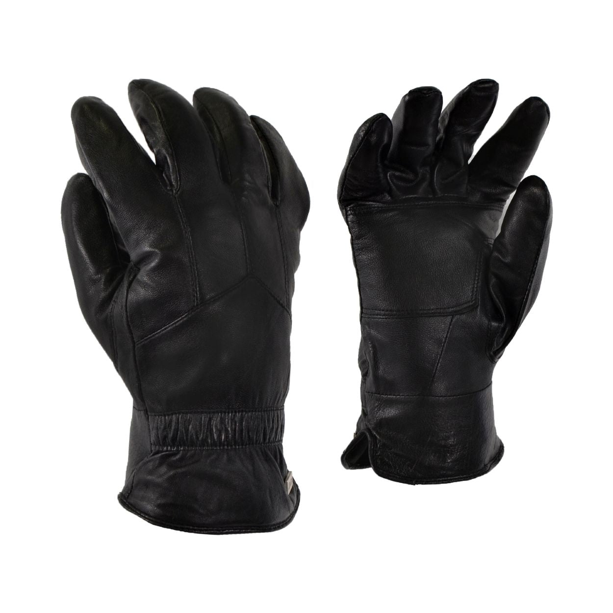 Black winter glove on a white background
