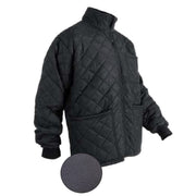 Black refrigeration jacket on a white background