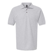 Athletic grey polo shirt on a white background