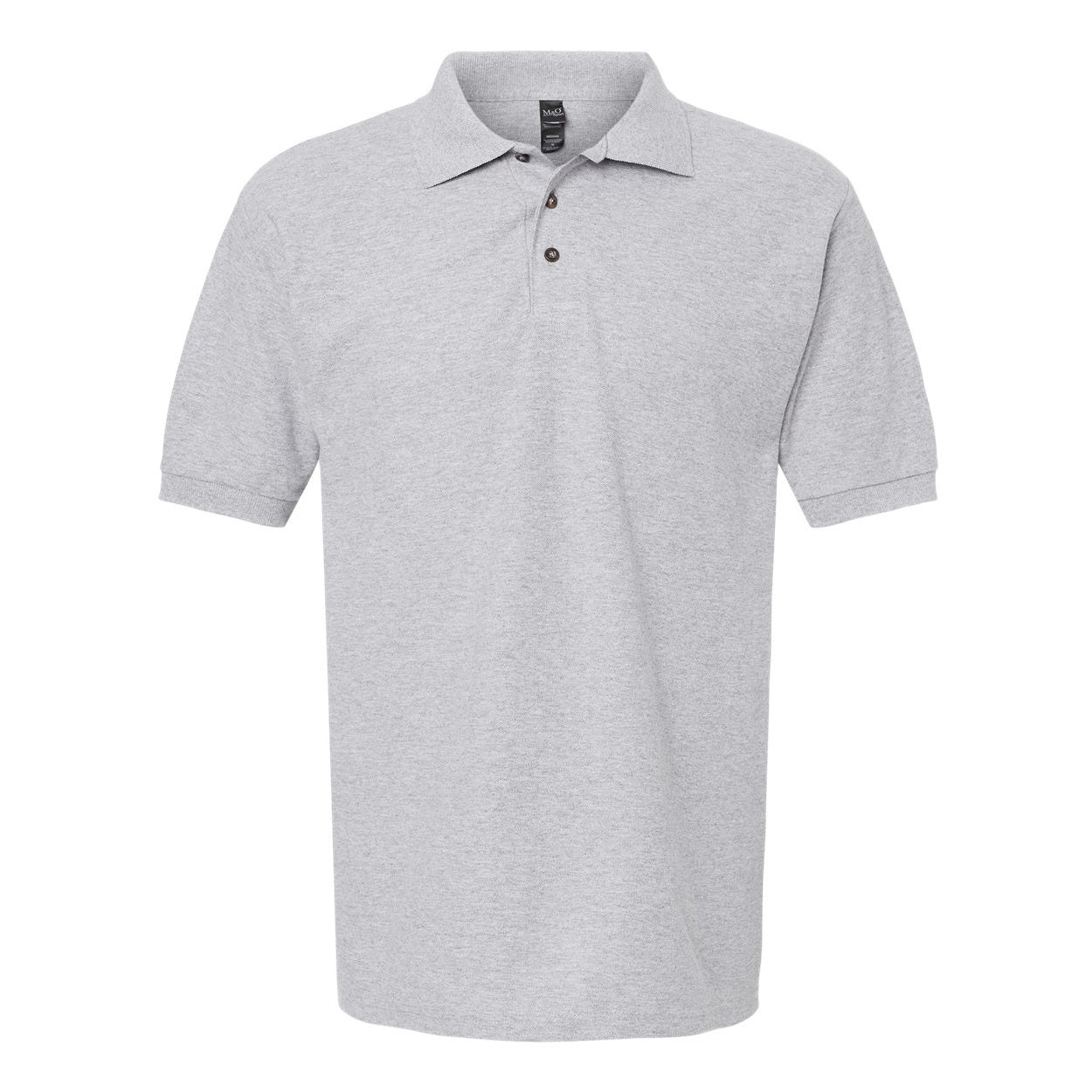 Athletic grey polo shirt on a white background