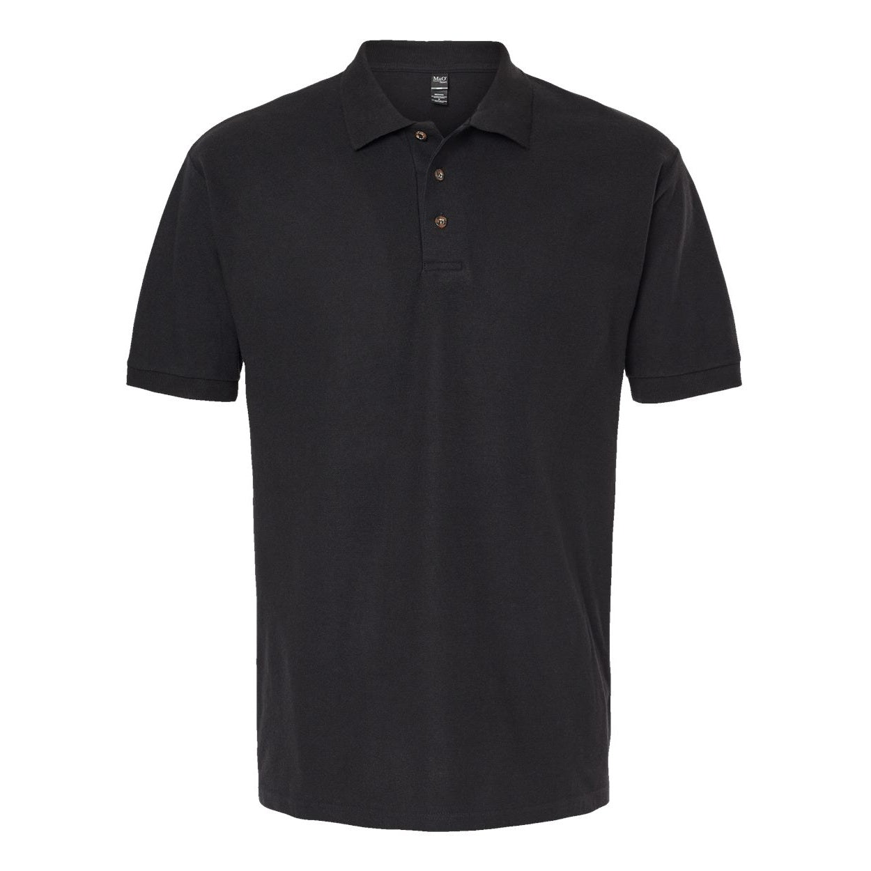 Black polo shirt on a white background