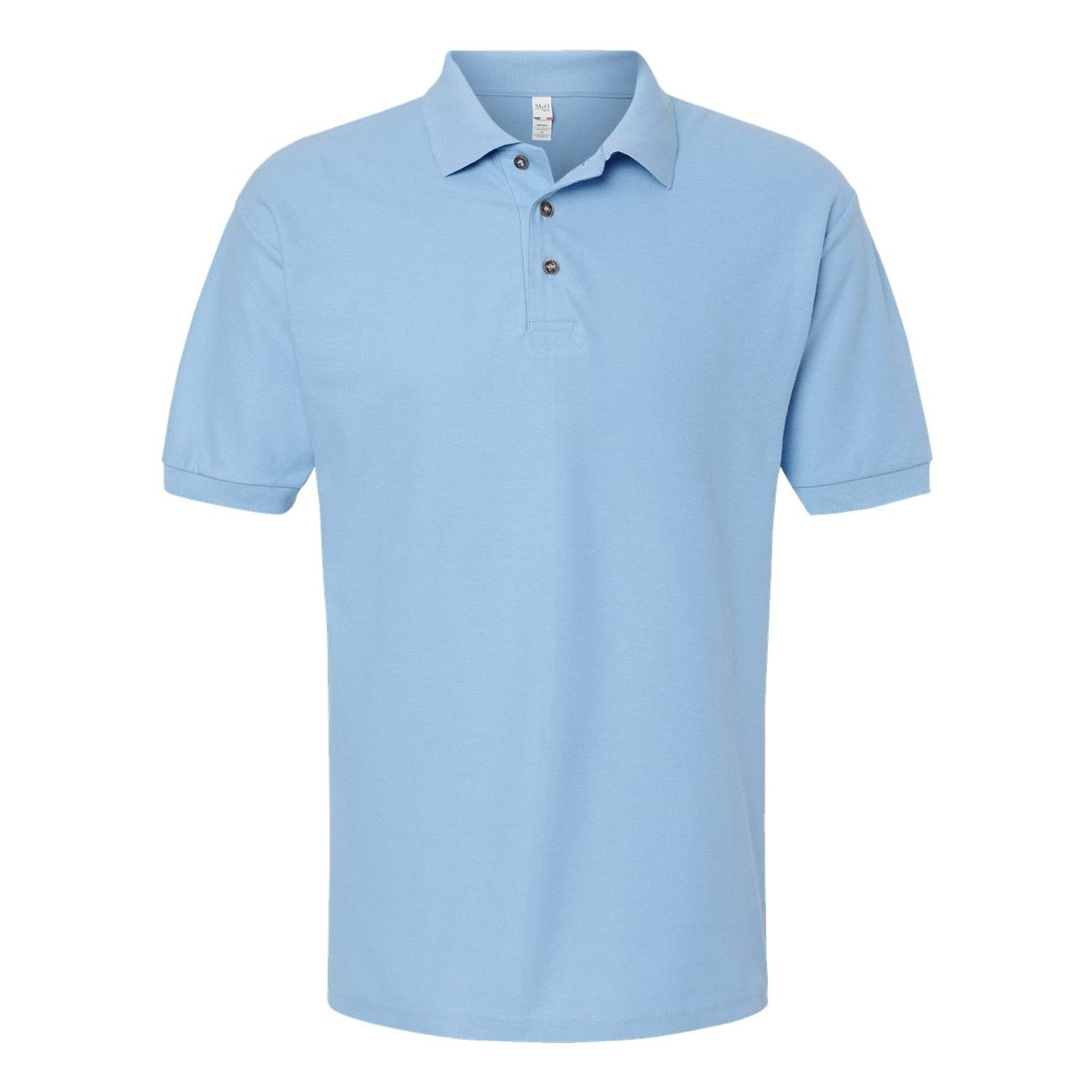 Light blue polo shirt on a white background