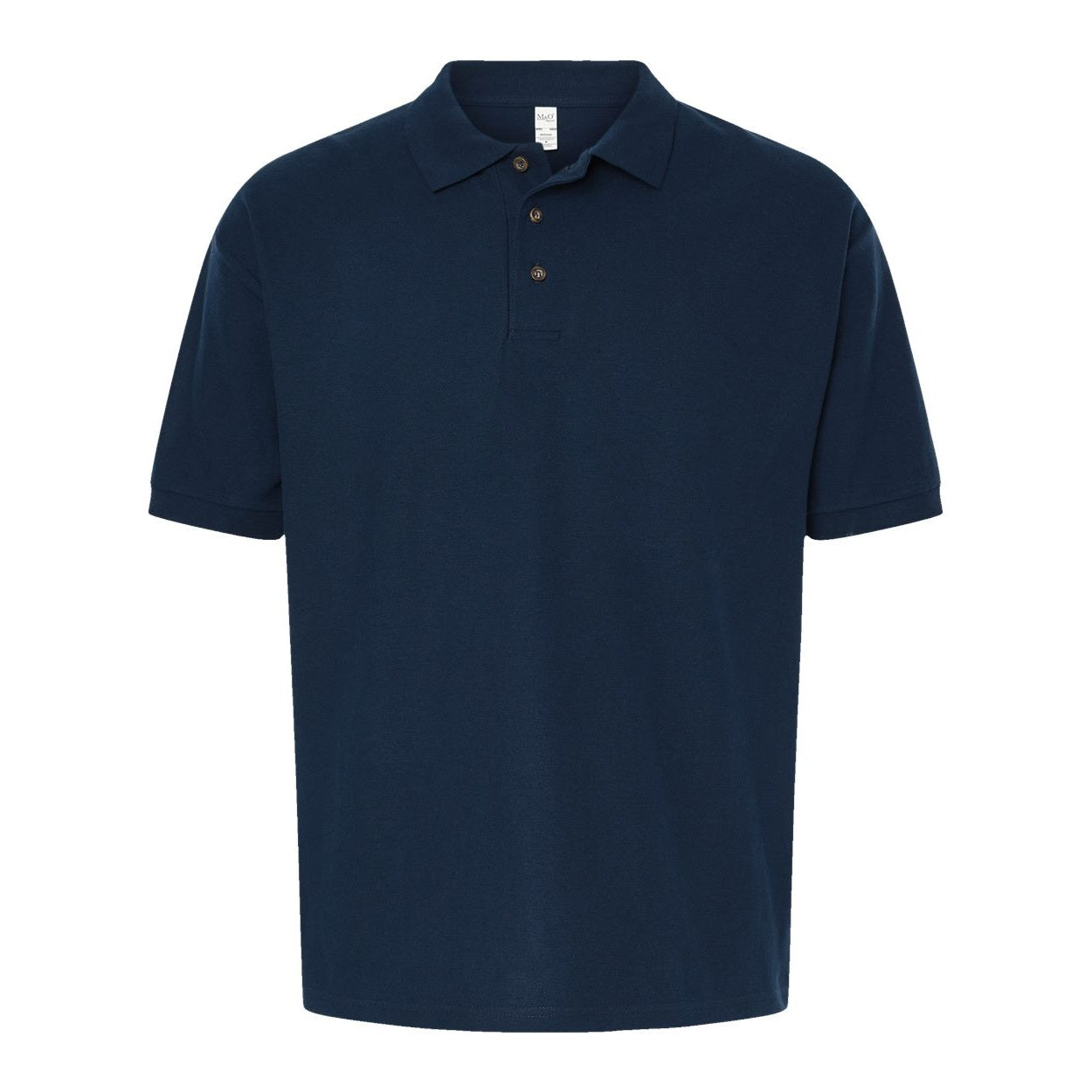 Navy blue polo shirt on a white background