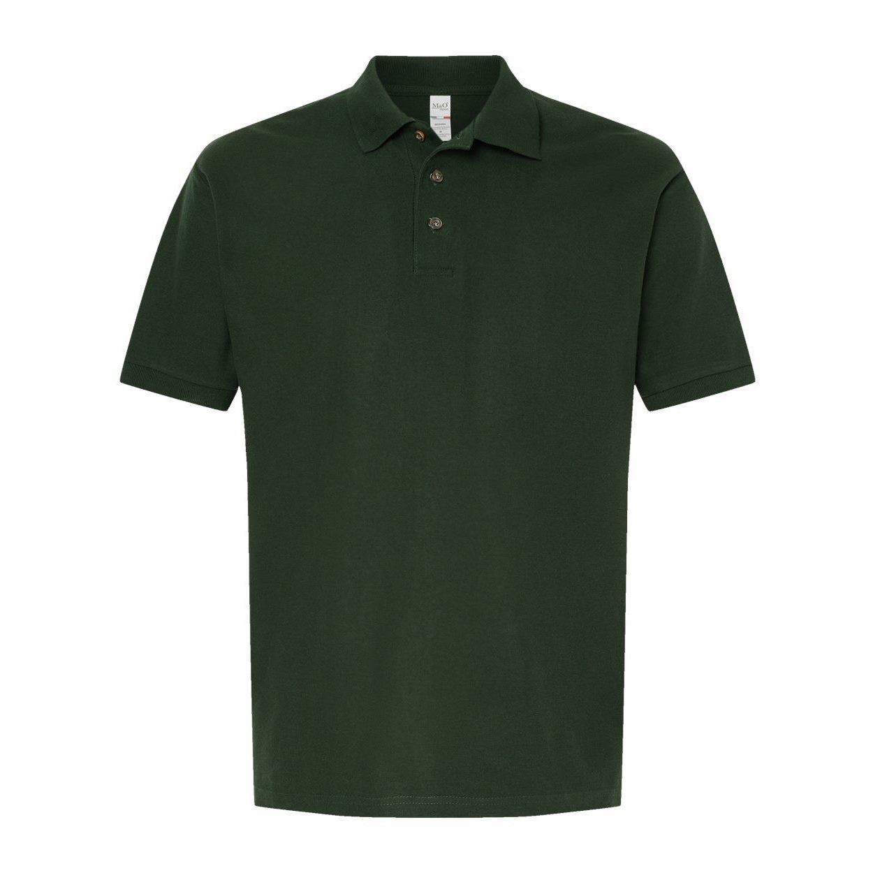 New forest green polo shirt on a white background