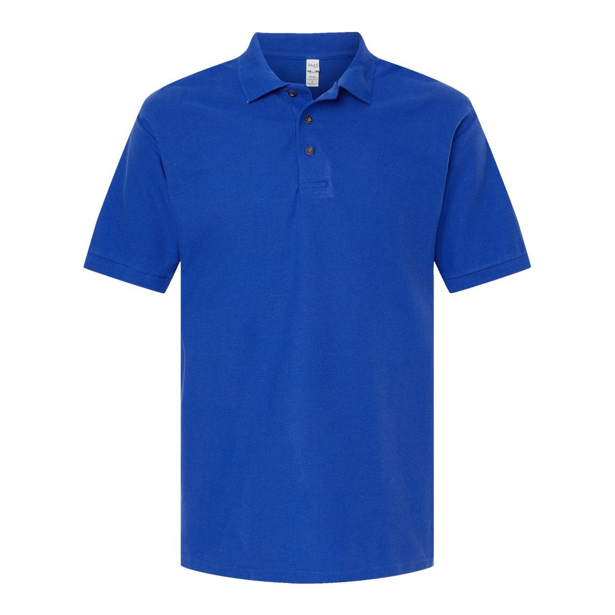 Royal blue polo shirt on a white background