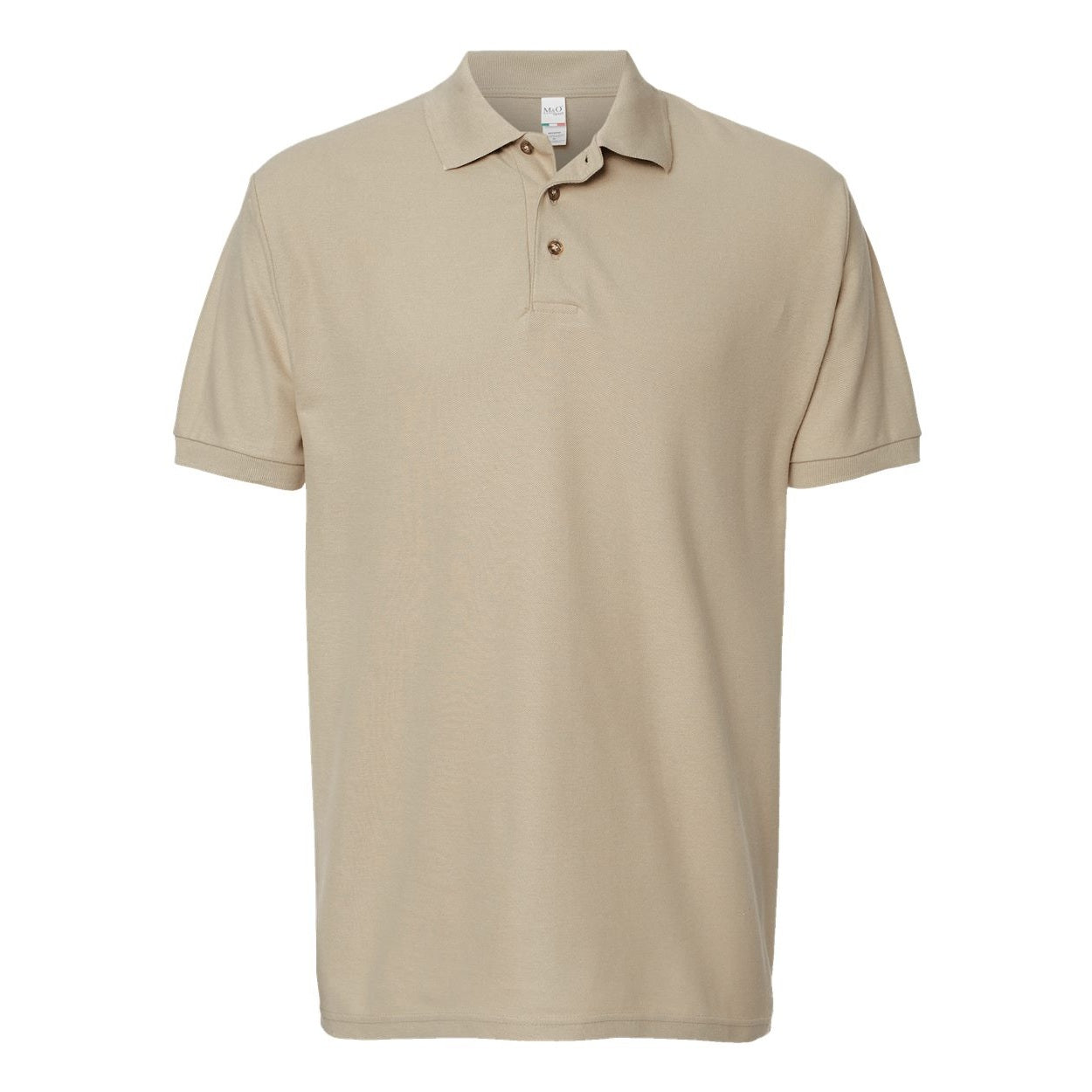 Sand beige polo shirt on a white background