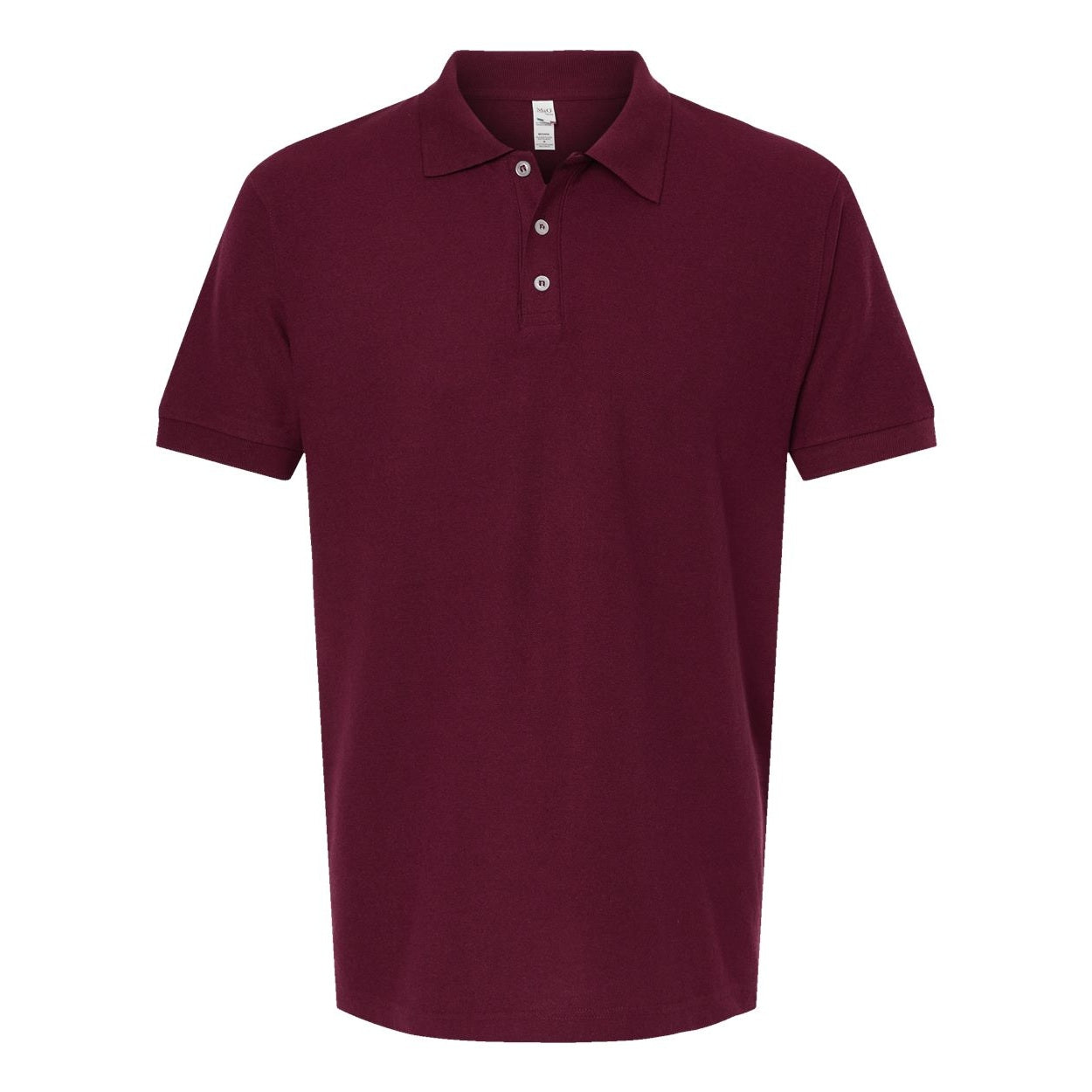 Maroon polo shirt on a white background