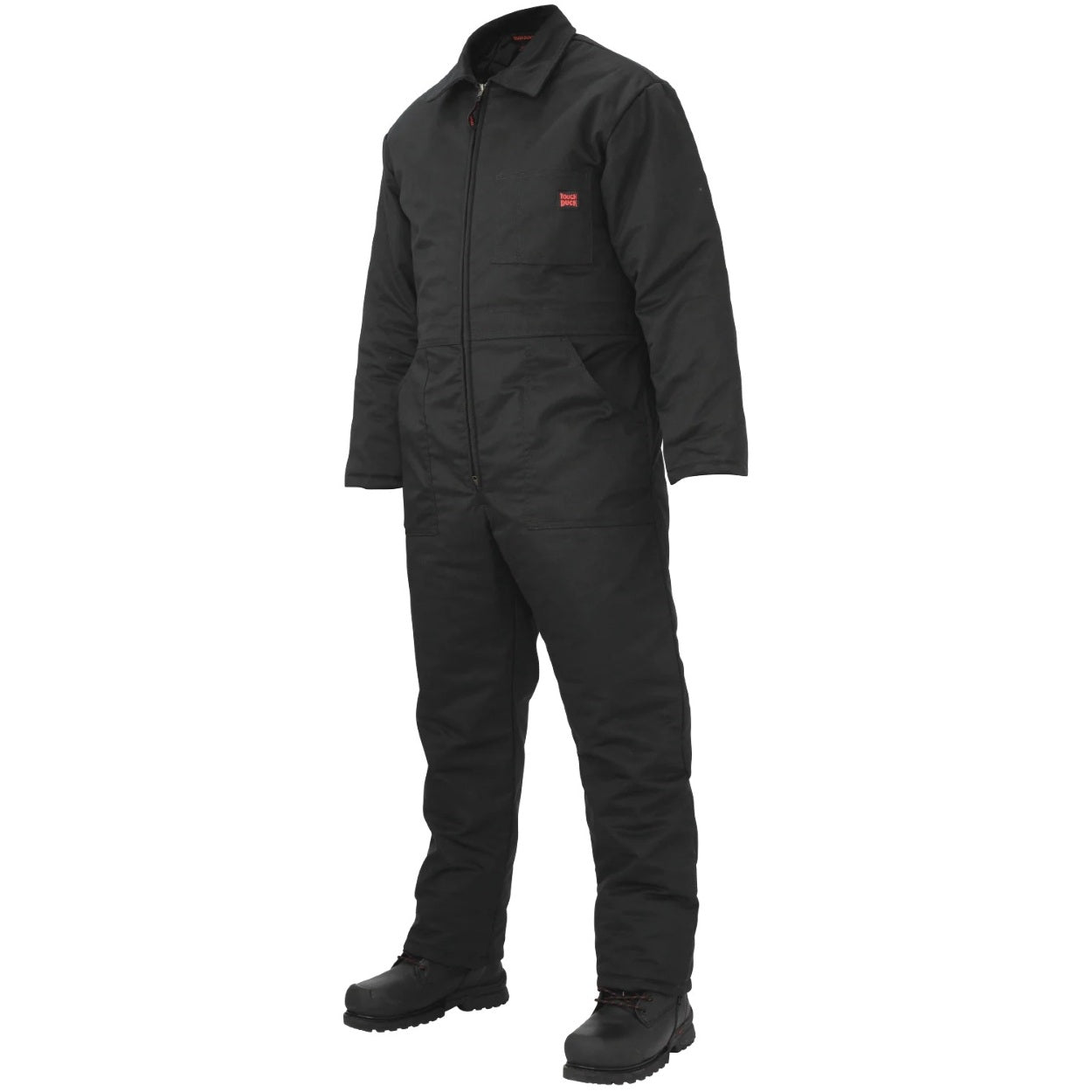 Black coveralls on a white background