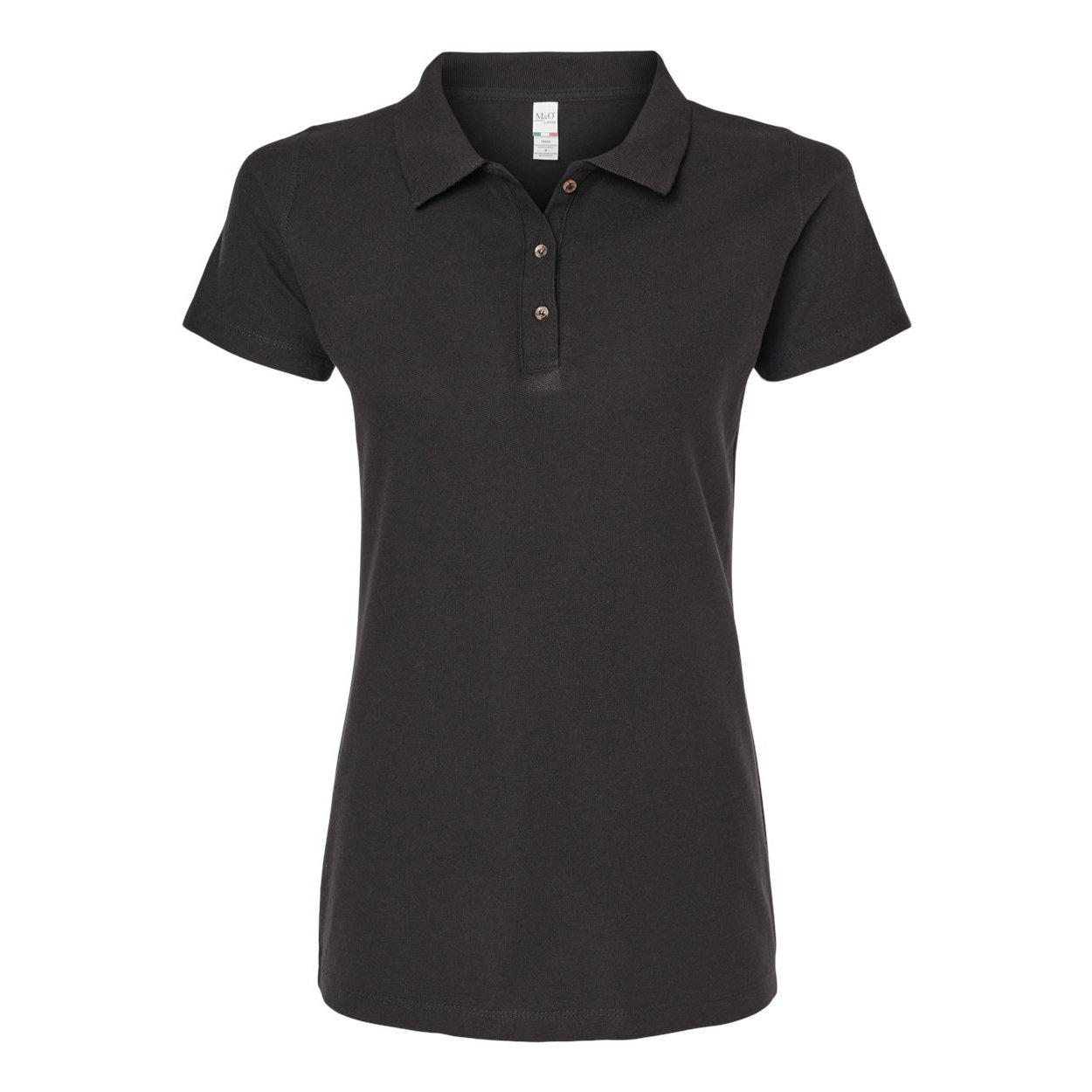Black polo shirt on a white background
