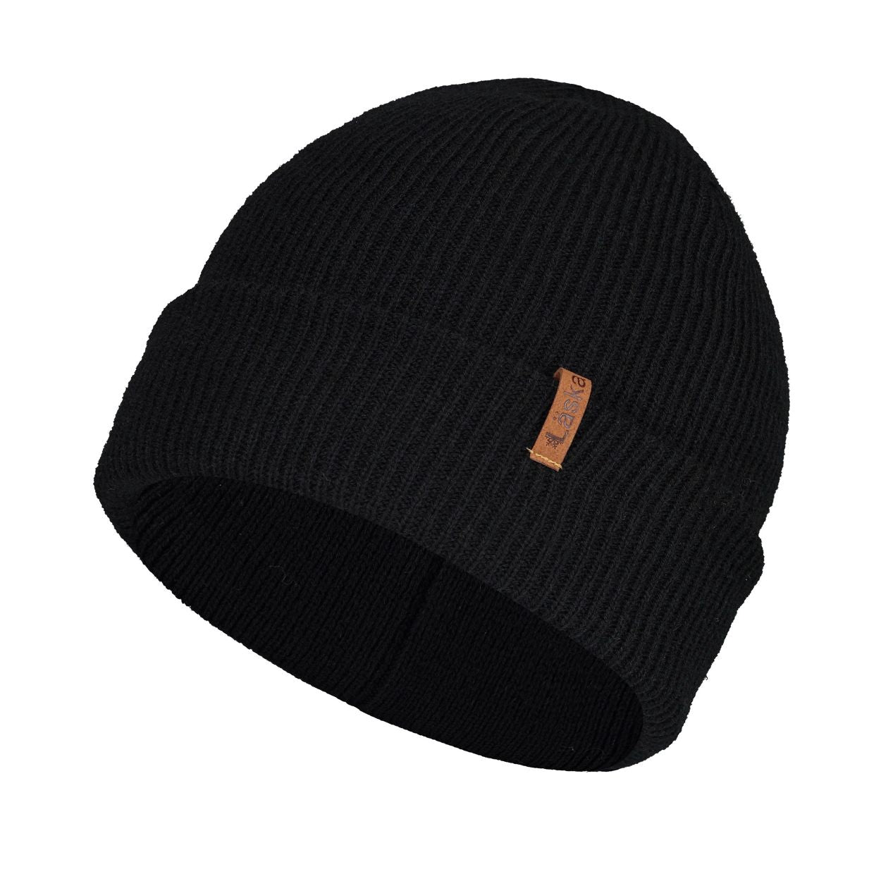 Black tuque on a white background