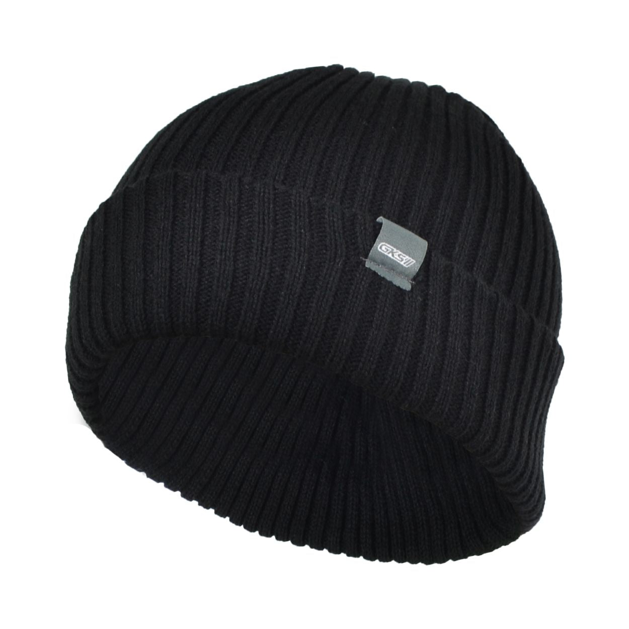 Black tuque on a white background