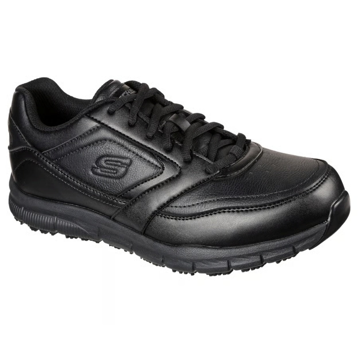 Black shoe on a white background