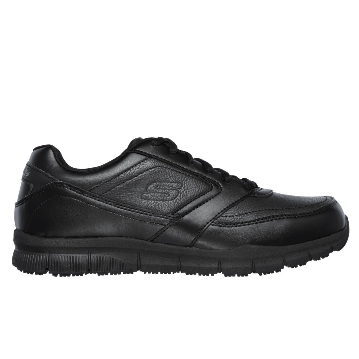 Black shoe on a white background