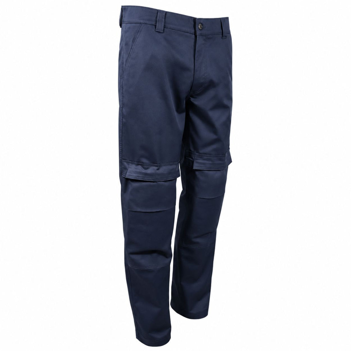 Navy pants on a white background