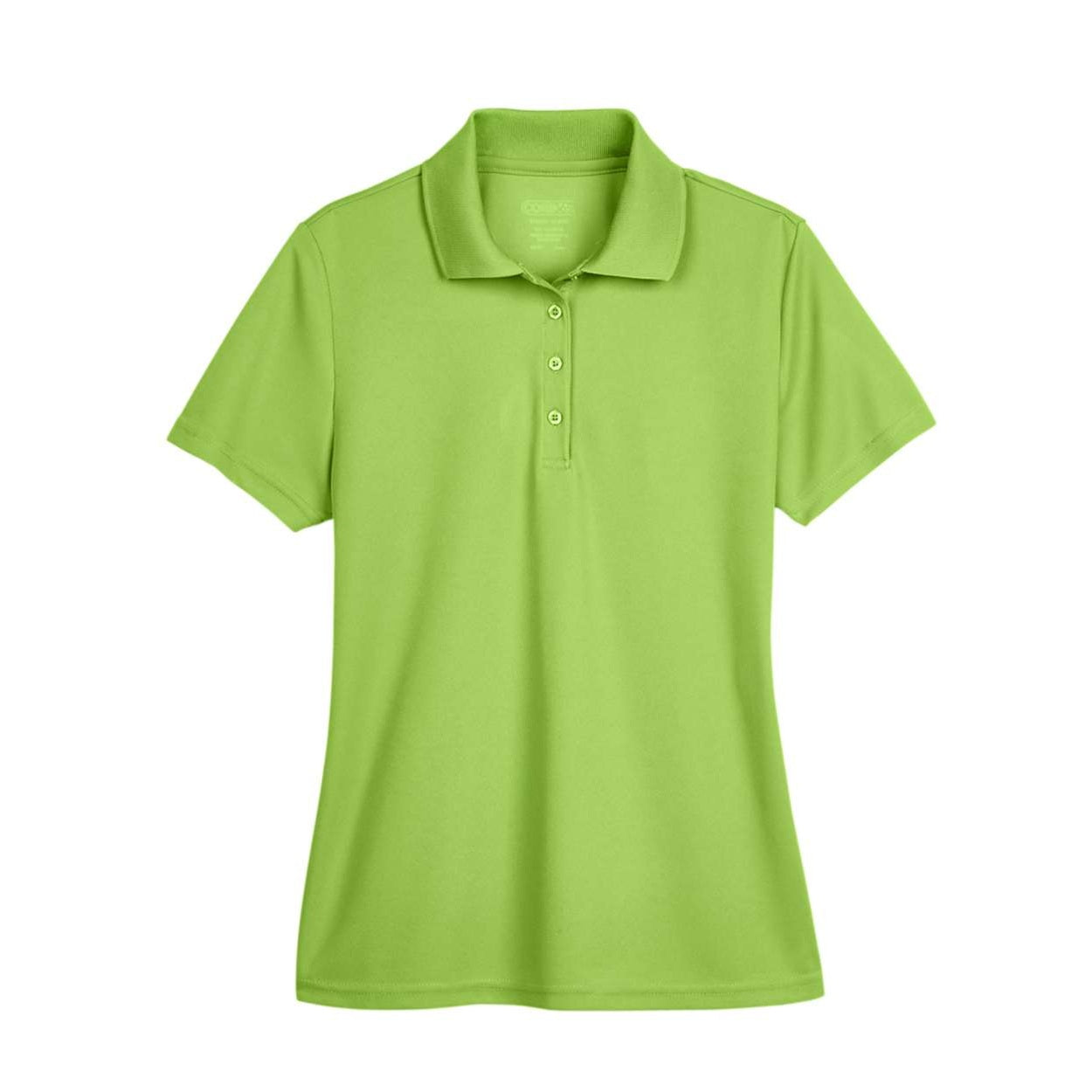 Acid green polo shirt on a white background
