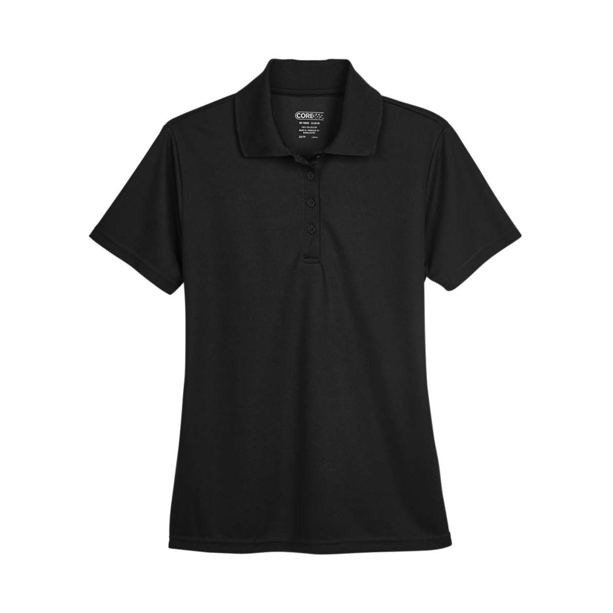 Black polo shirt on a white background