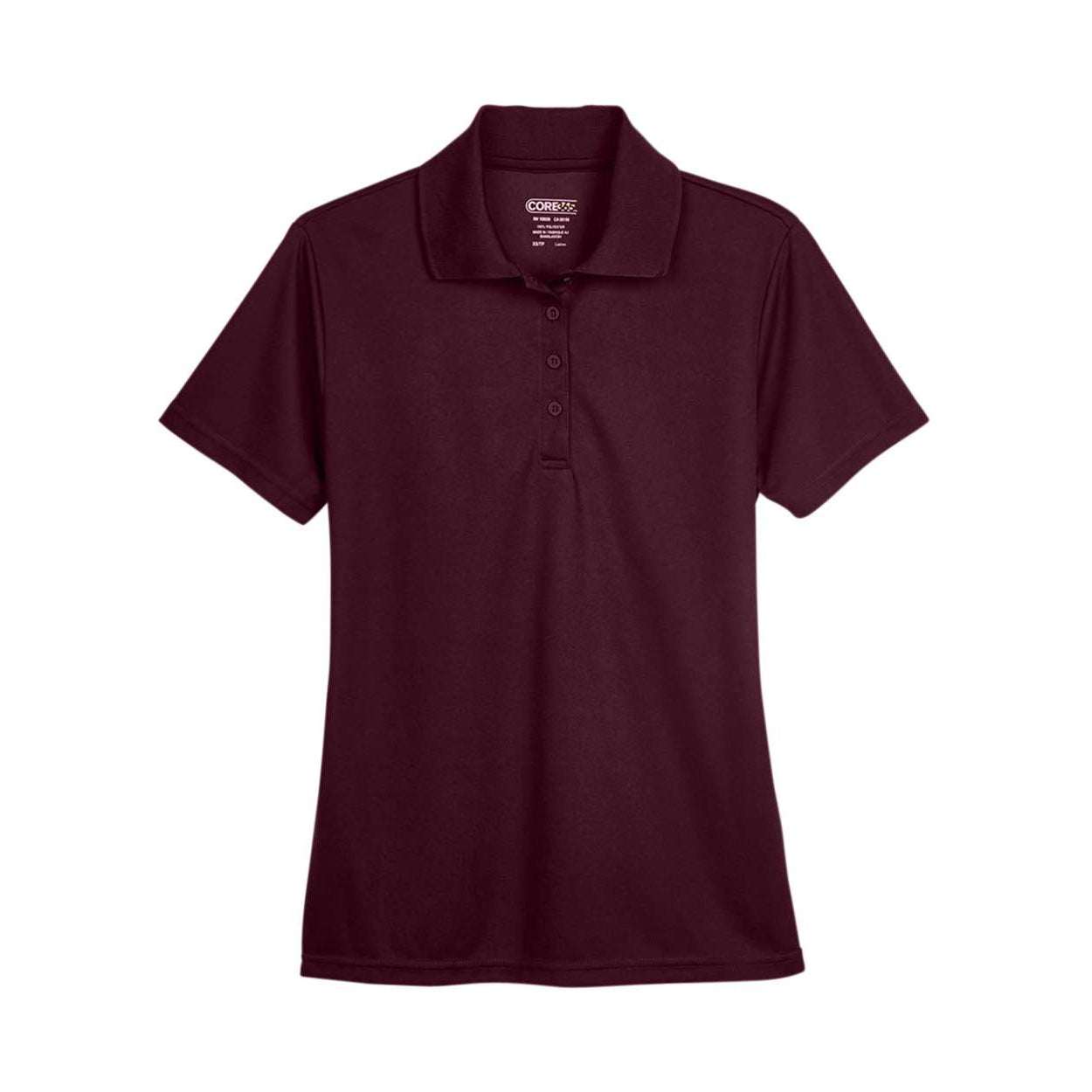 Burgundy polo shirt on a white background