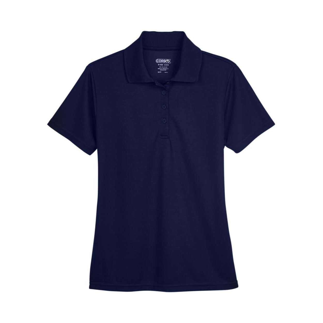 Classic navy polo shirt on a white background
