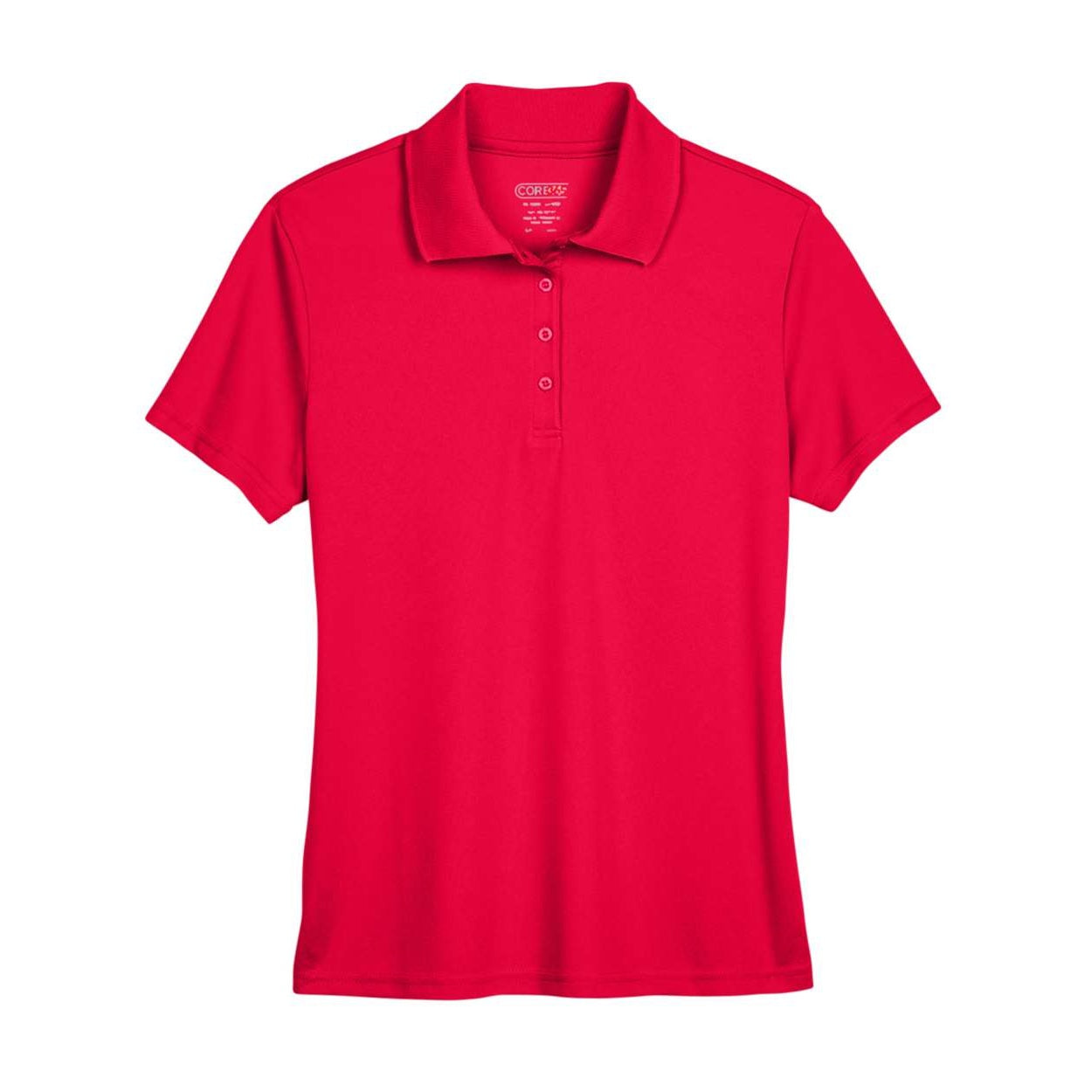 Classic red polo shirt on a white background