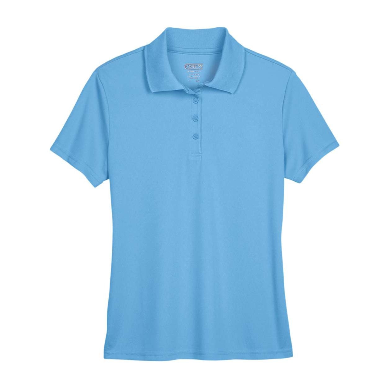 Columbia blue polo shirt on a white background