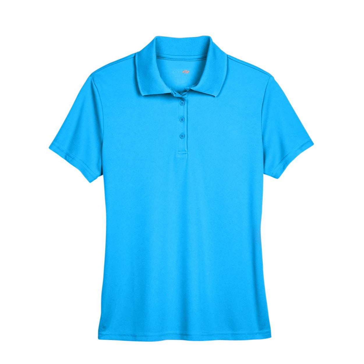 Electric blue polo shirt on a white background