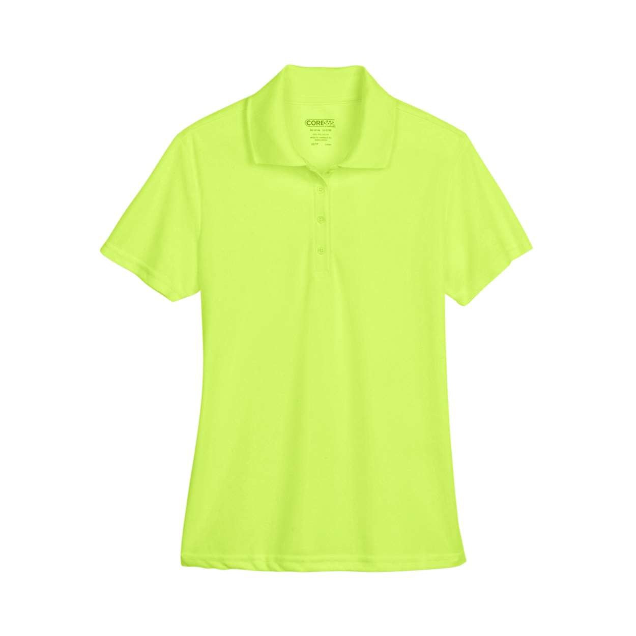 Safety yellow polo shirt on a white background