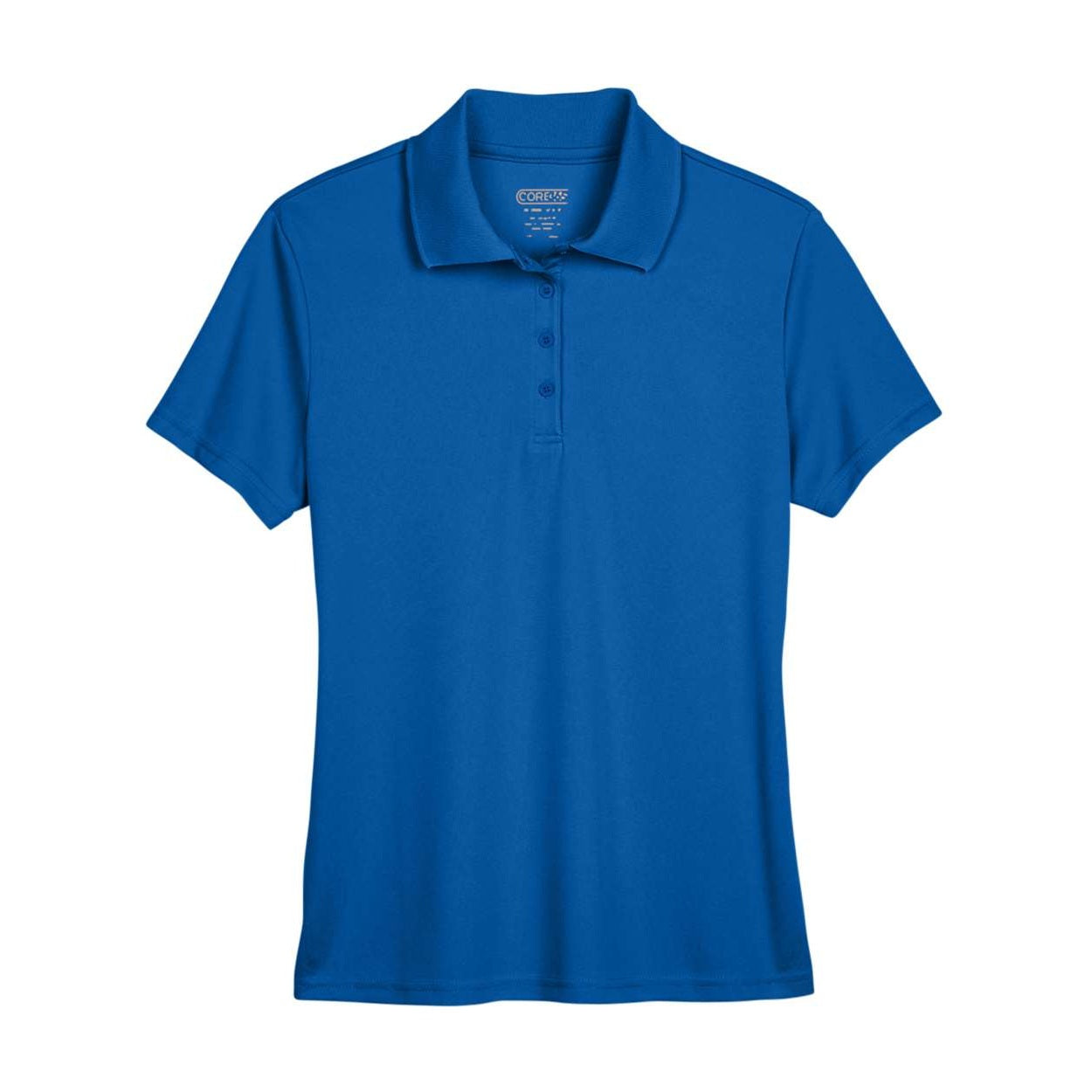 True royal blue polo shirt on a white background