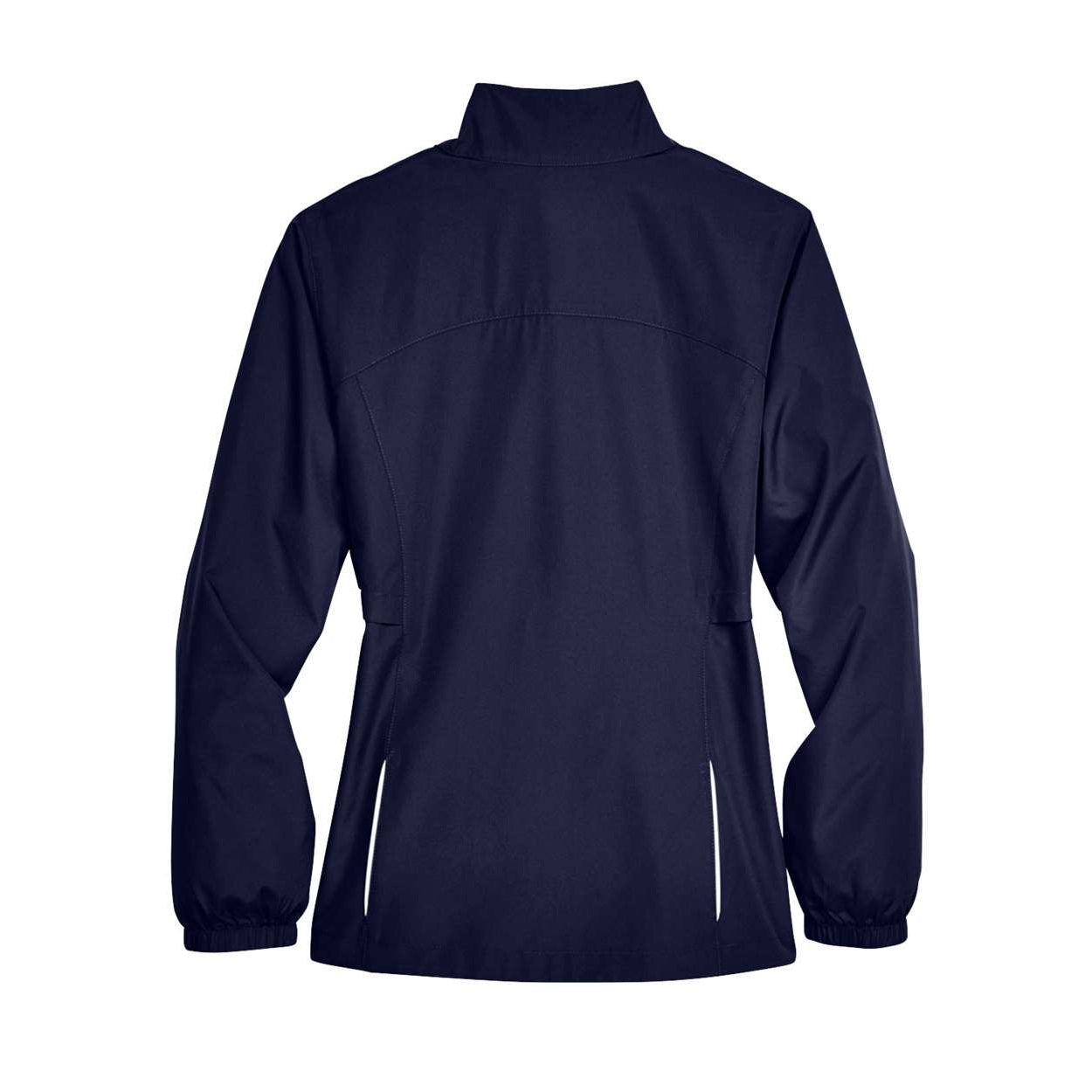Classic navy windbreaker on a white background