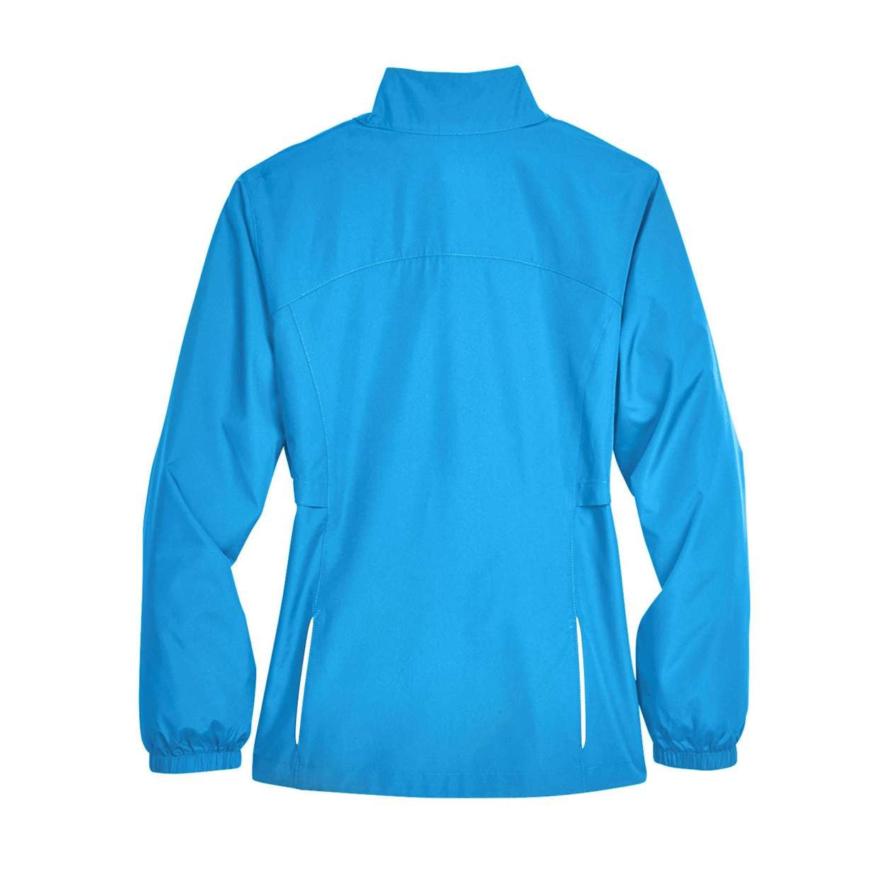 Electric blue windbreaker on a white background