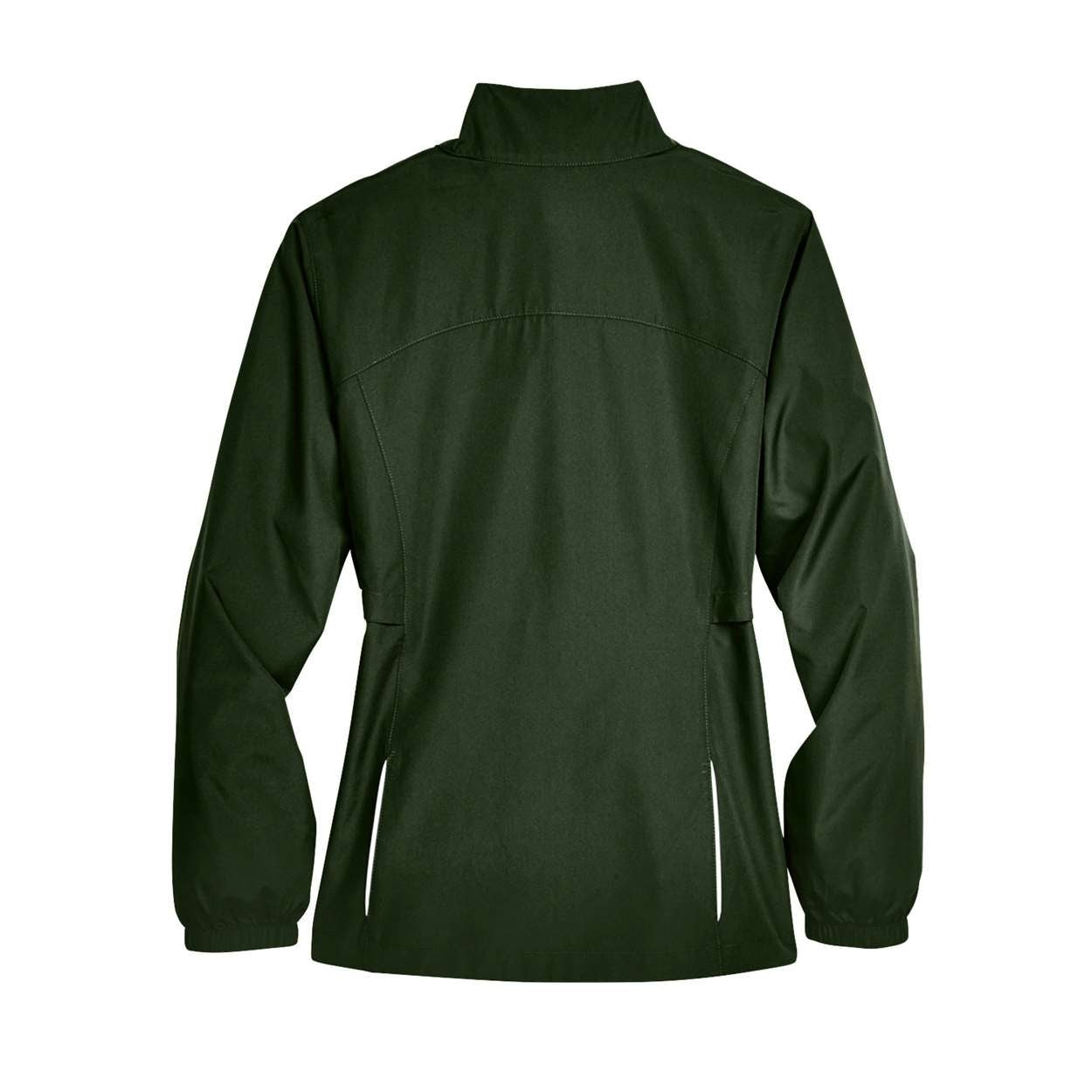 Forest green windbreaker on a white background
