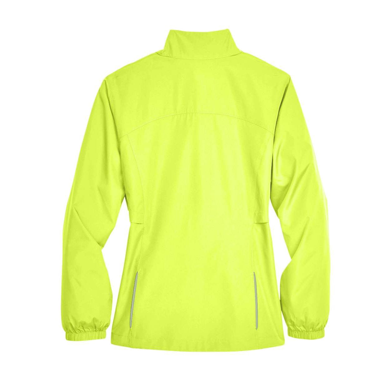 Safety yellow windbreaker on a white background
