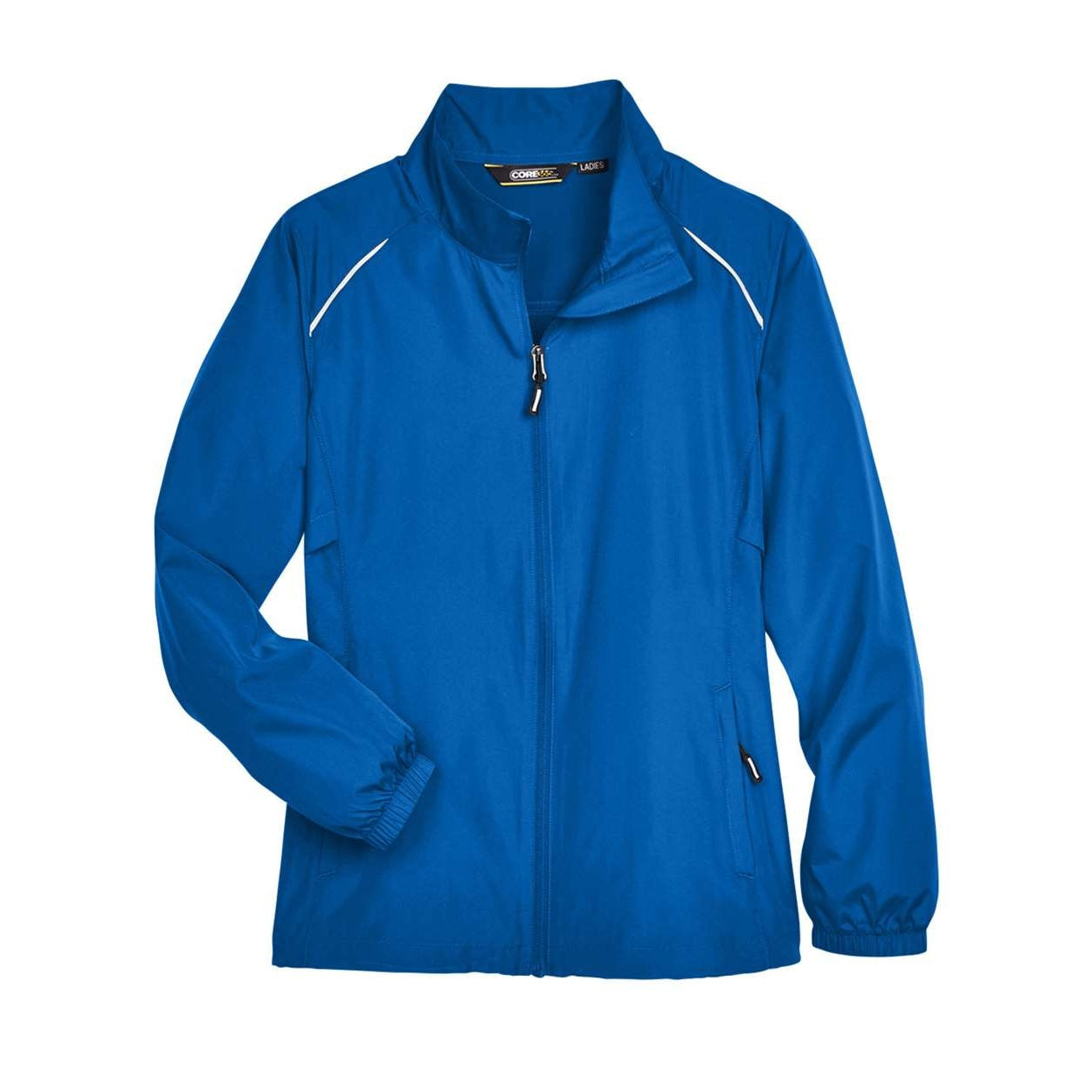True royal blue windbreaker on a white background