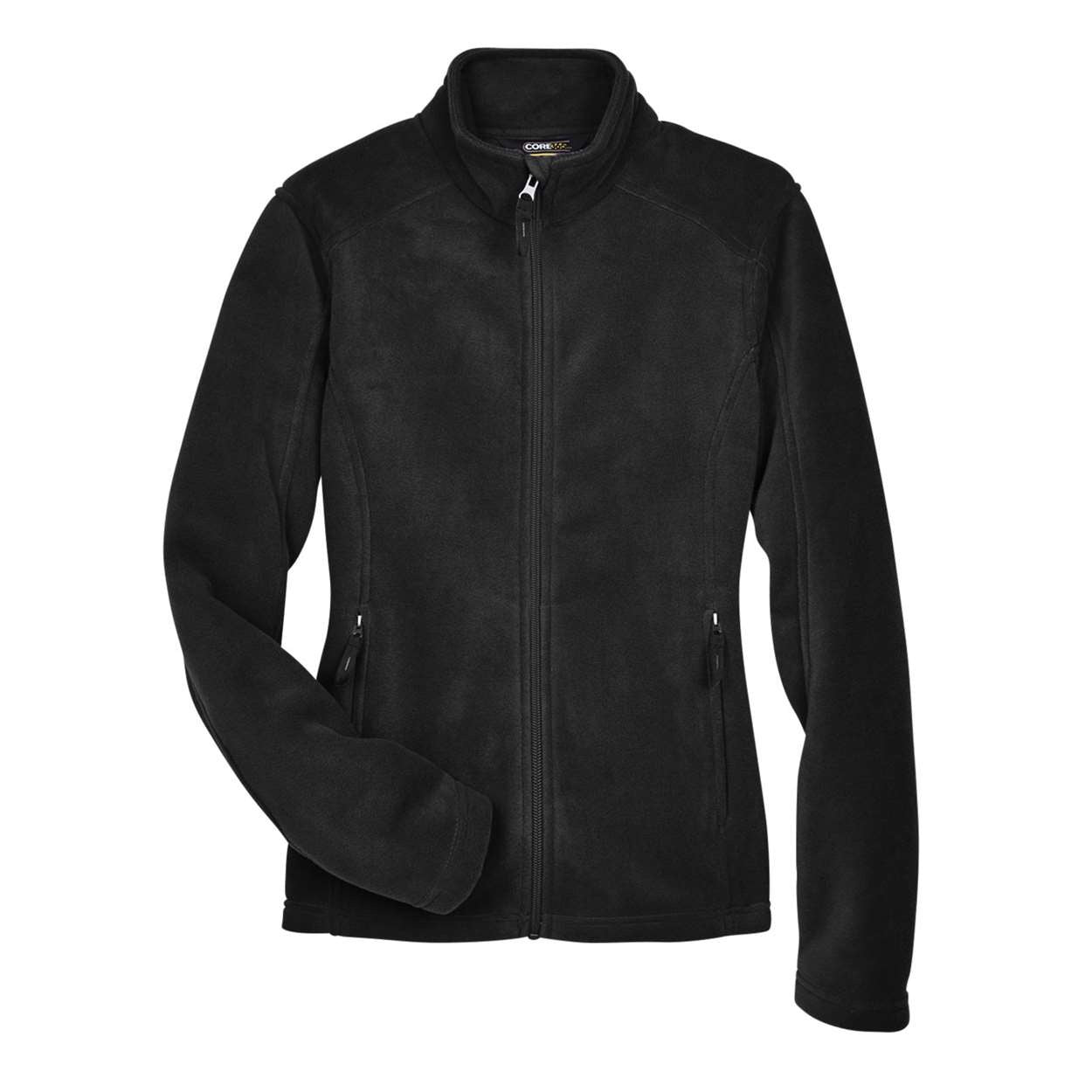 Black polar jacket on a white background