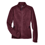 Burgundy polar jacket on a white background