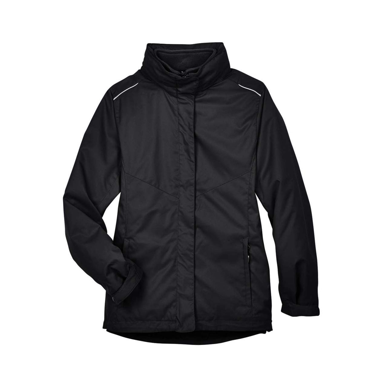Black hybrid coat on a white background