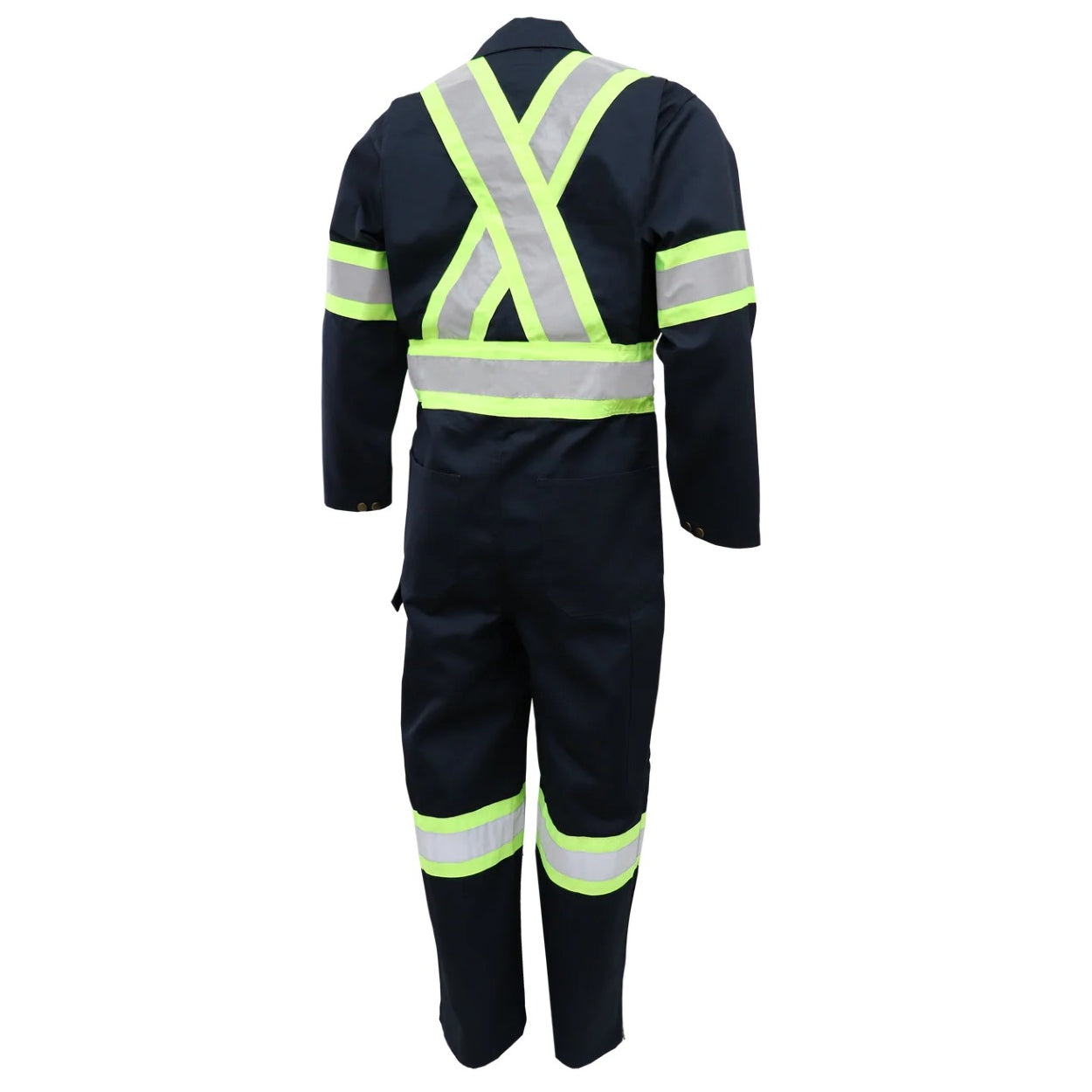 Navy hi-vis coveralls on a white background