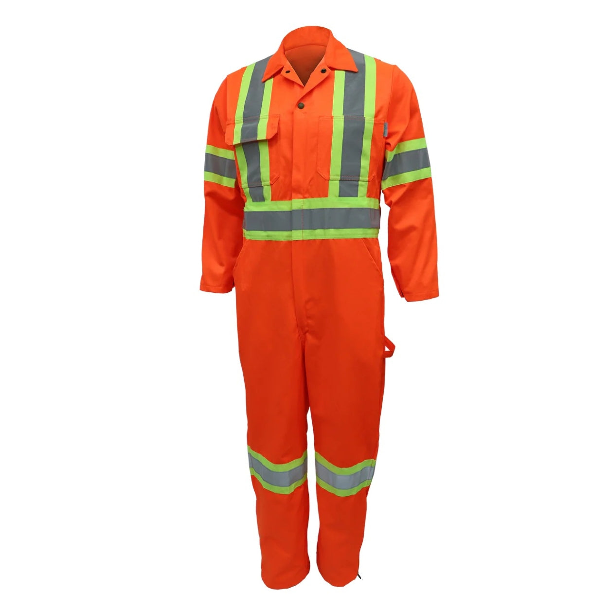 Orange hi-vis coveralls on a white background