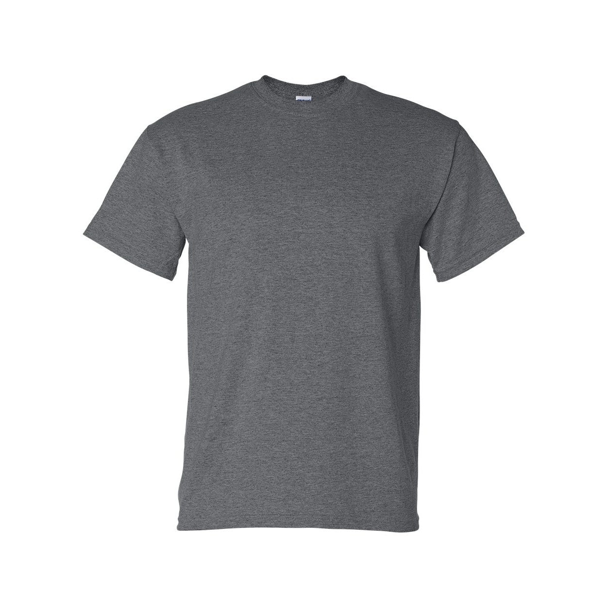 Dark heather grey t-shirt on a white background