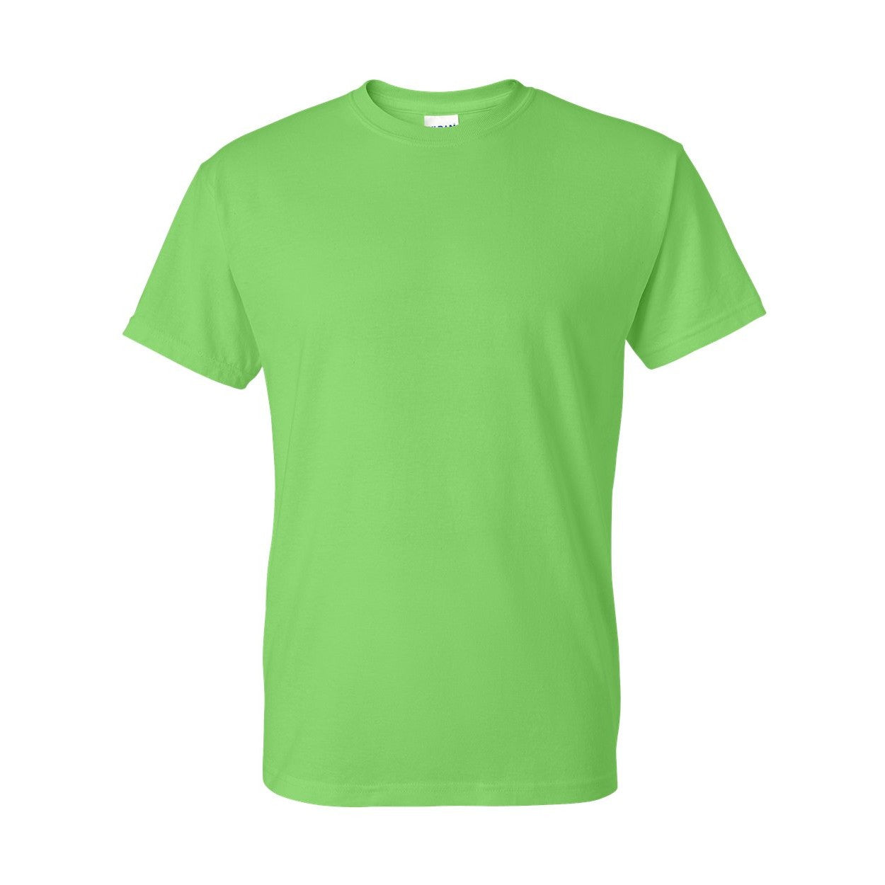 Lime green t-shirt on a white background