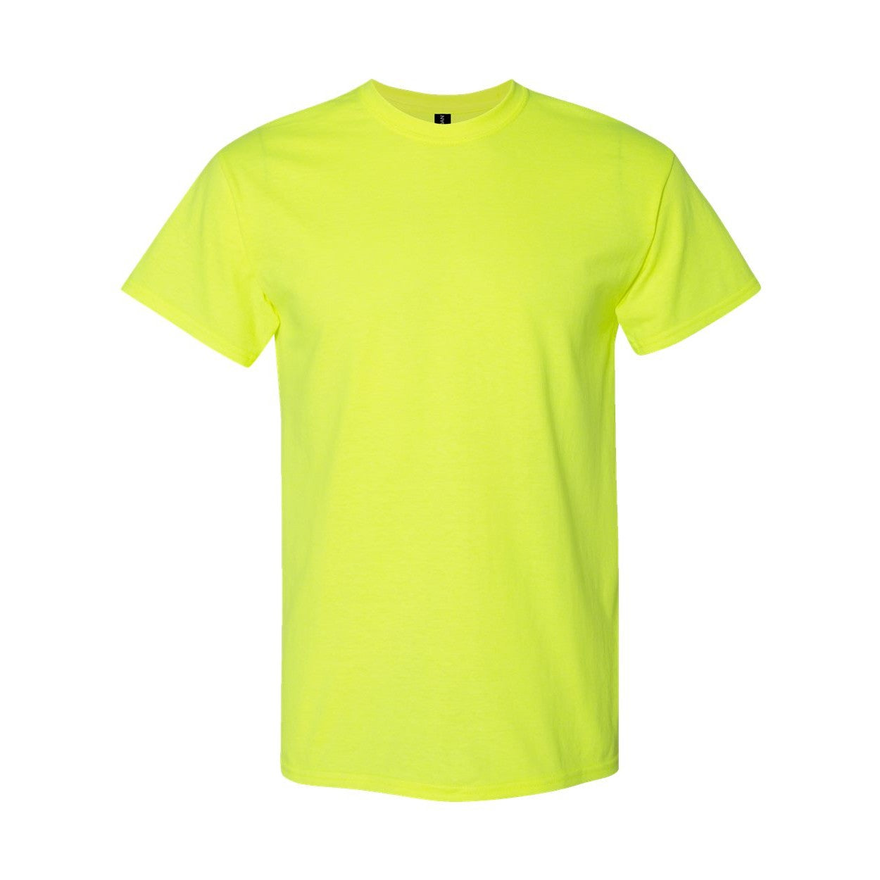 Safety green t-shirt on a white background