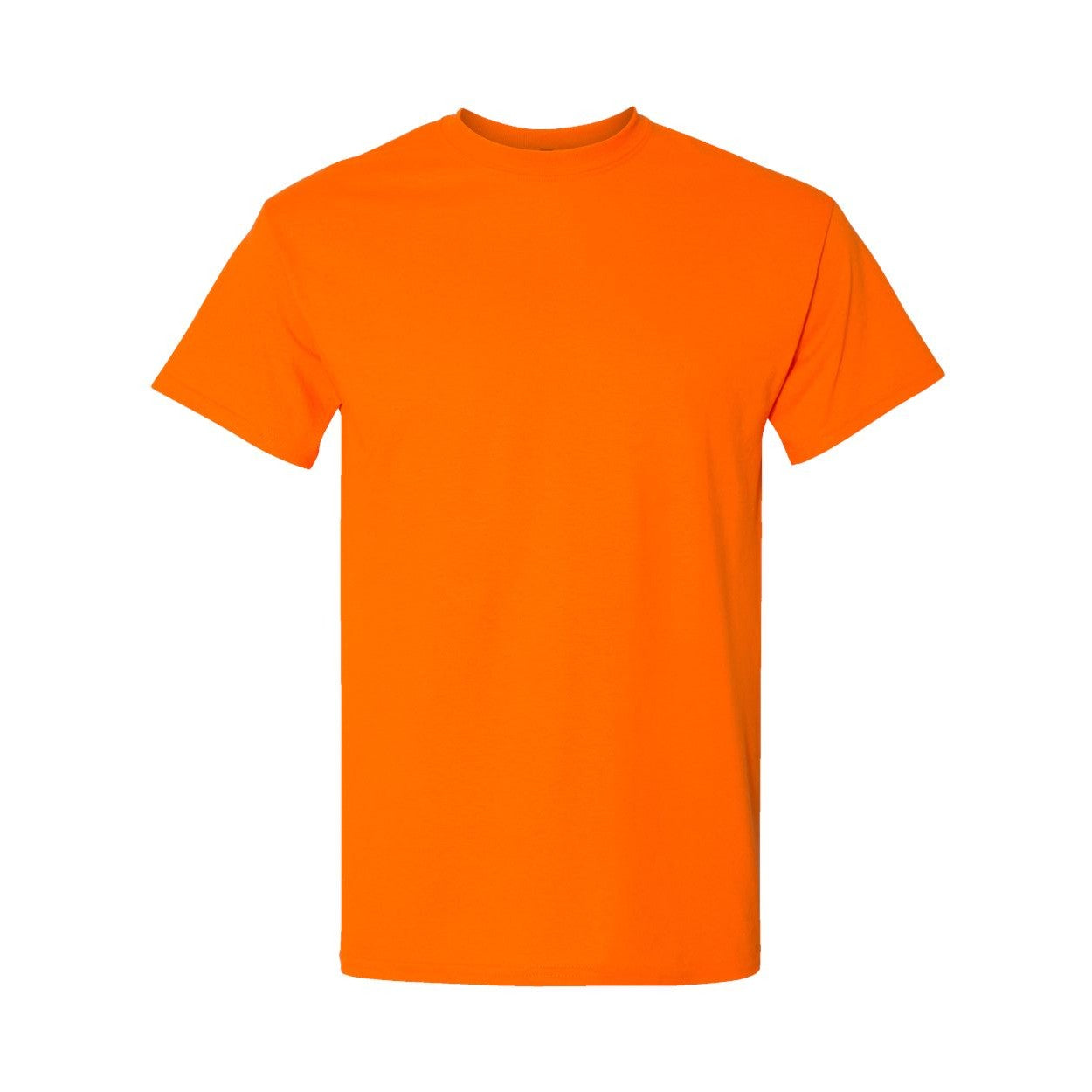 Safety orange t-shirt on a white background