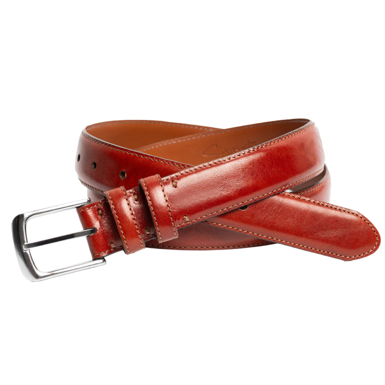 Tan belt on a white background