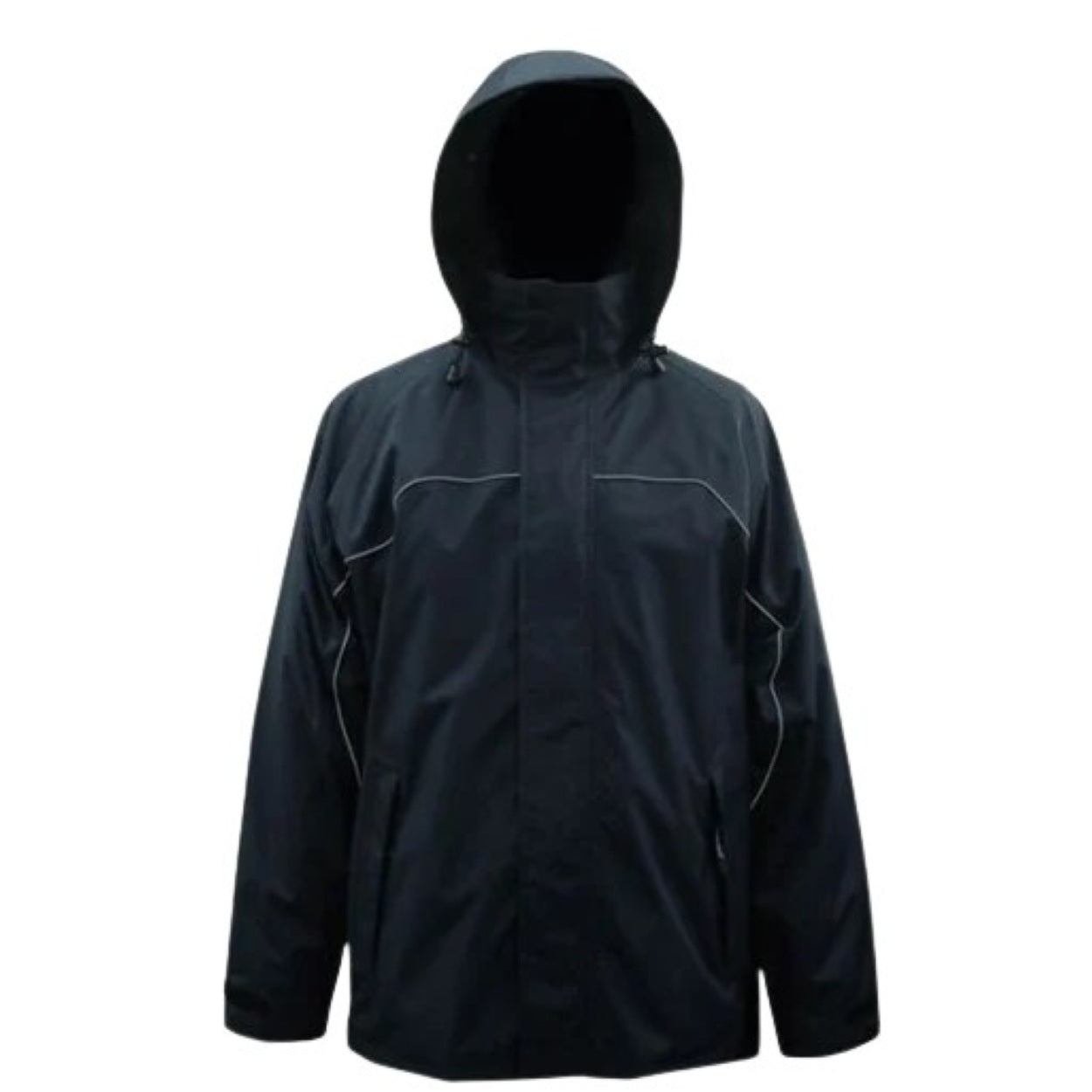 Black hybrid jacket on a white background