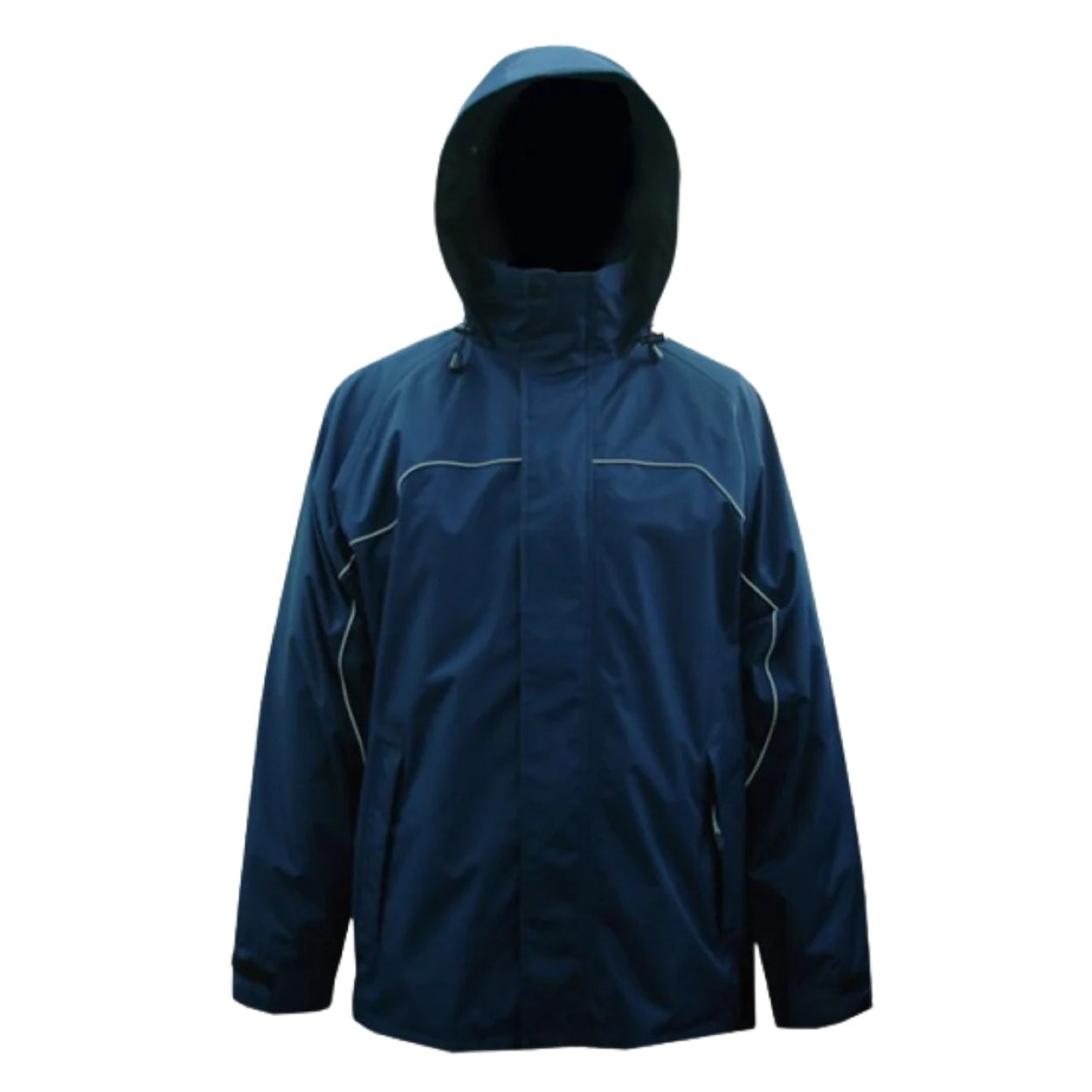 Navy hybrid jacket on a white background