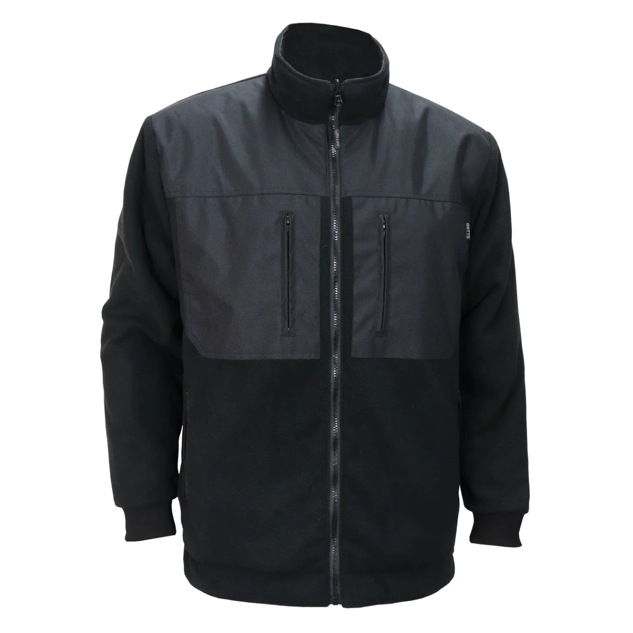 Black hybrid coat on a white background