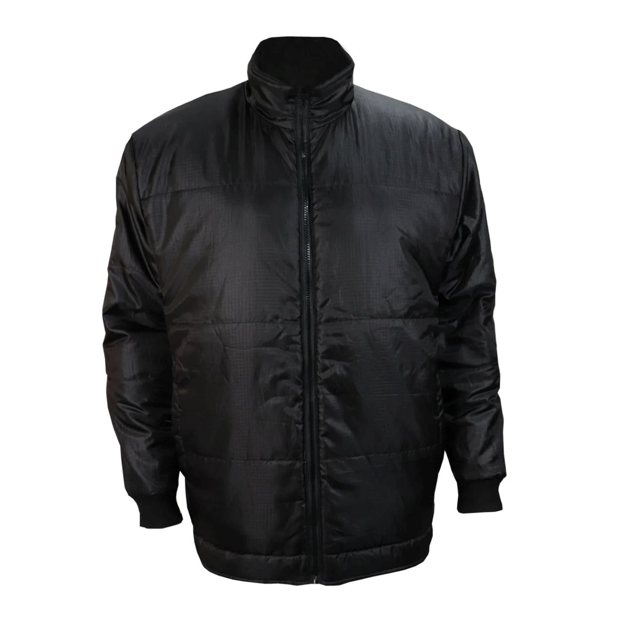 Black hybrid coat on a white background