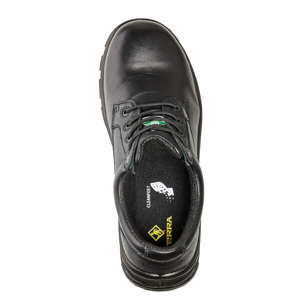Black shoe on a white background
