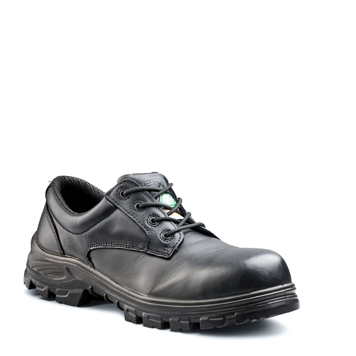 Black shoe on a white background