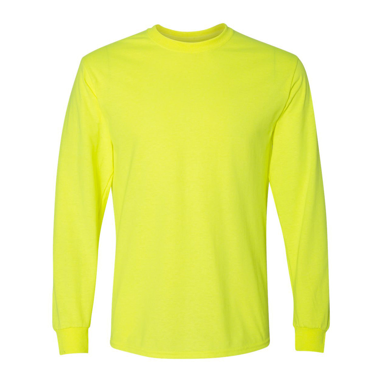 Safety green t-shirt on a white background