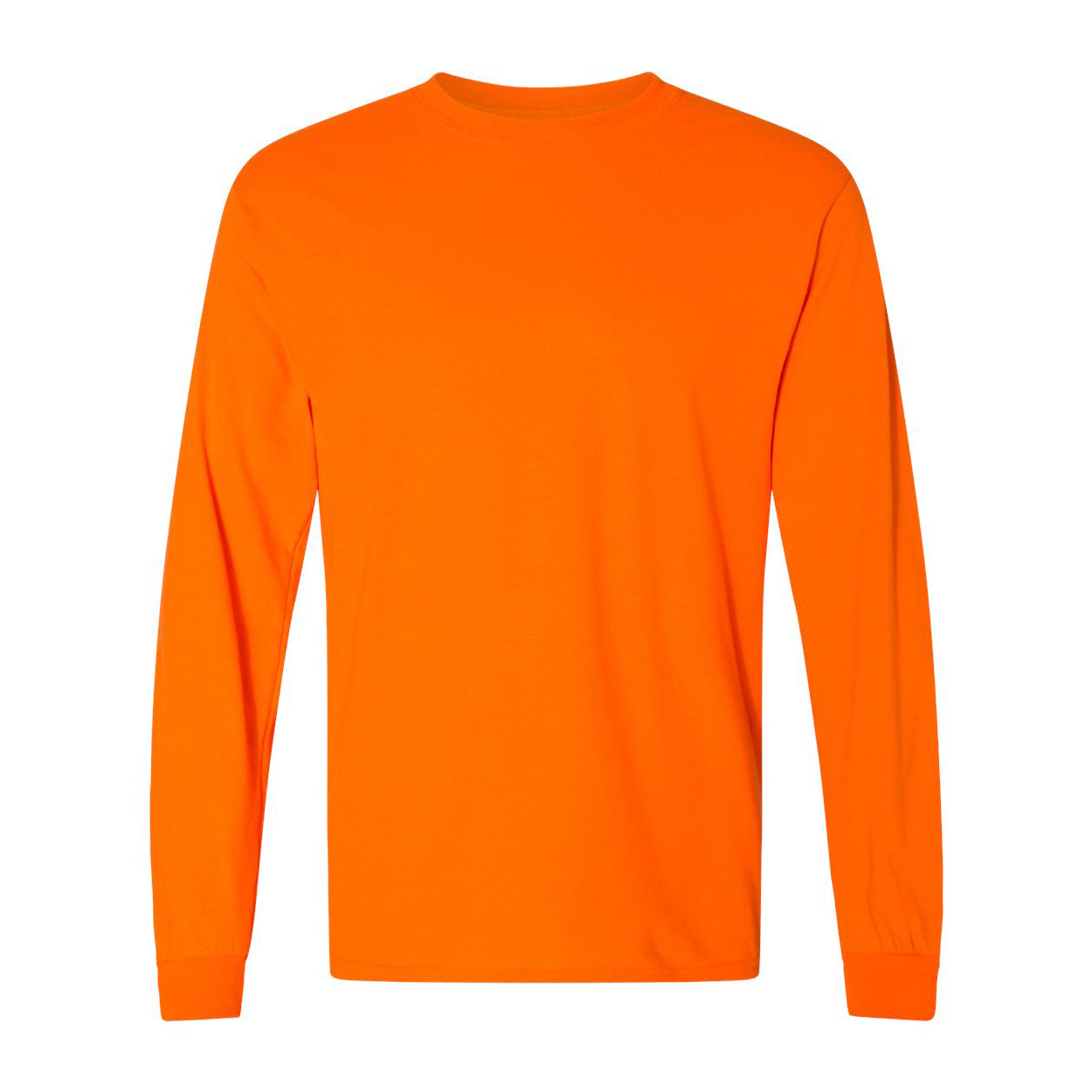 Safety orange t-shirt on a white background